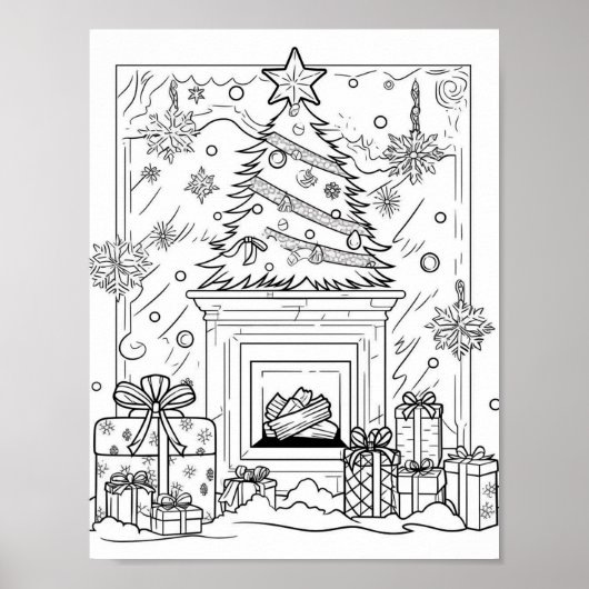 クリスマスツリー大人の着色 ポスター (正面)
