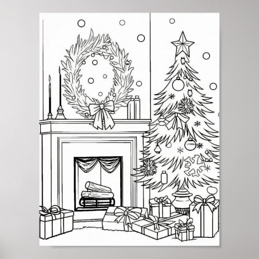 クリスマスツリー大人の着色 ポスター (正面)