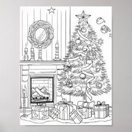 クリスマスツリー大人の着色 ポスター