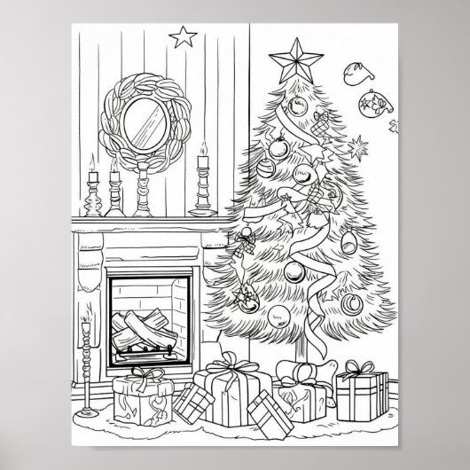 クリスマスツリー大人の着色 ポスター (正面)