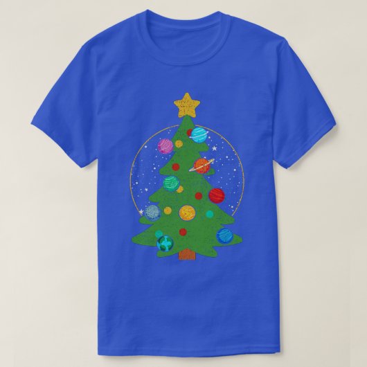 クリスマスツリー太陽の惑星系1 Tシャツ (デザイン正面)