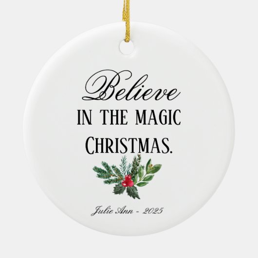 クリスマスツリー妖精のオーナメントパーソナライズされた、 セラミックオーナメント (裏面)