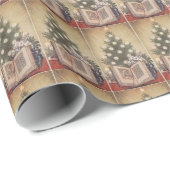 クリスマスツリー宗教的ヴィンテージ包装紙 ラッピングペーパー (ロールコーナー)