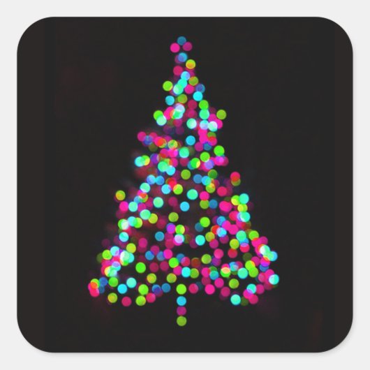 クリスマスツリー宝石 スクエアシール (正面)