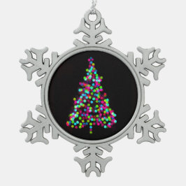 クリスマスツリー宝石 スノーフレークピューターオーナメント