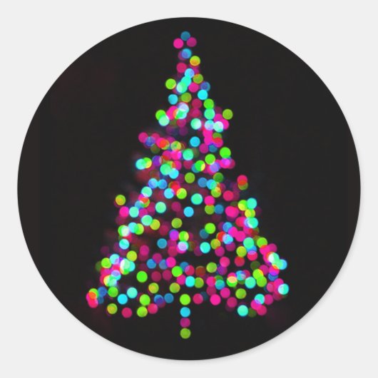 クリスマスツリー宝石 ラウンドシール (正面)