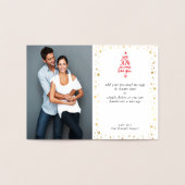 クリスマスツリー家族の写真モダンタイポグラフィ 箔カード (内部)