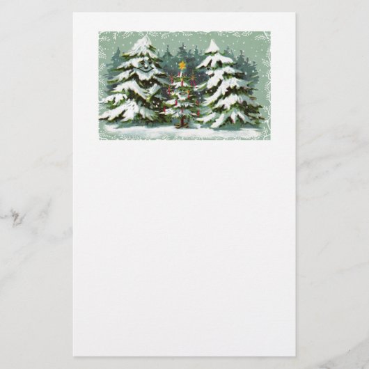 クリスマスツリー家族の文房具 便箋 (正面)