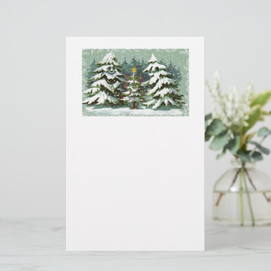 クリスマスツリー家族の文房具 便箋 (スタンド正面)