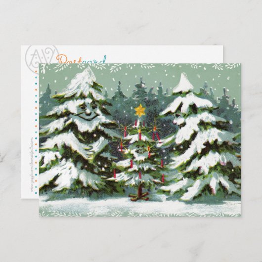 クリスマスツリー家族はがき シーズンポストカード (正面/裏面)