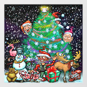 クリスマスツリー小妖精や小人とサンタウィンドウの愛着 ウィンドウサイン (シート)