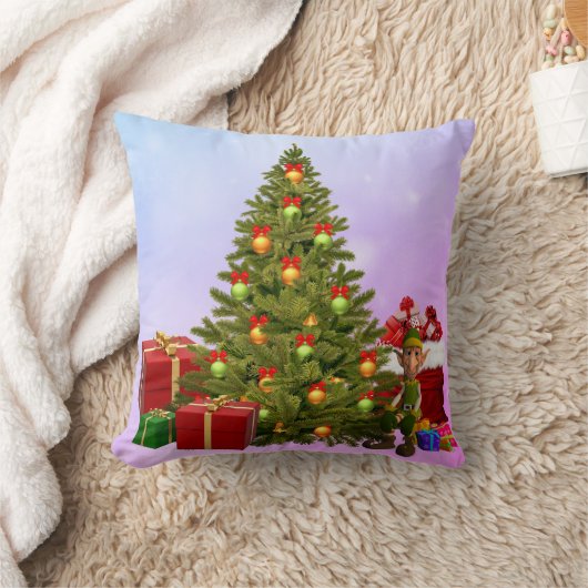 クリスマスツリー小妖精や小人&ギフト装飾用クッション クッション (ブランケット)