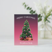 クリスマスツリー幸せな新年の休暇をパーソナライズ ポストカード (スタンド正面)
