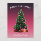 クリスマスツリー幸せな新年の休暇をパーソナライズ ポストカード (正面)