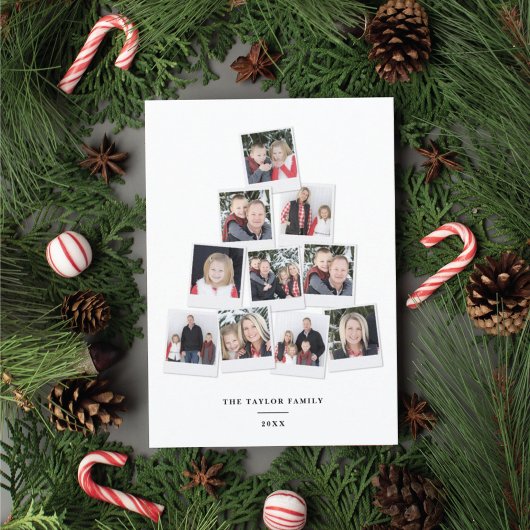 クリスマスツリー広場キッズフォトコラージュ シーズンカード