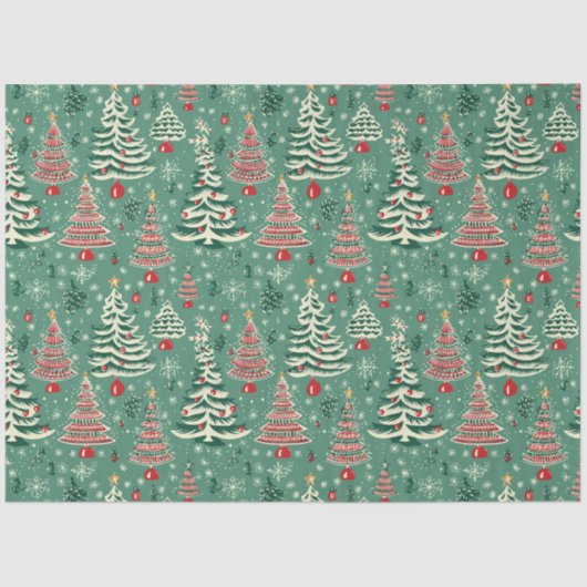 クリスマスツリー広布：赤と緑のクリスマス 薄葉紙 (正面)