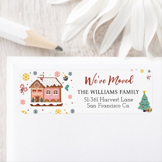 クリスマスツリー引っ越しました新しいホームムービングラベル ラベル (インサイチュ)