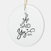 クリスマスツリー彼女はYesと言った婚約した セラミックオーナメント (左)