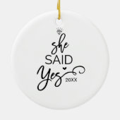 クリスマスツリー彼女はYesと言った婚約した セラミックオーナメント (裏面)