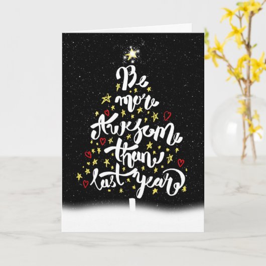 クリスマスツリー感動的引用文 カード (黄色い花)