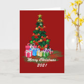 クリスマスツリー折り畳みカード カード (黄色い花)