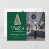 クリスマスツリー新しいホームダークグリーン写真移動 ポストカード (正面/裏面)