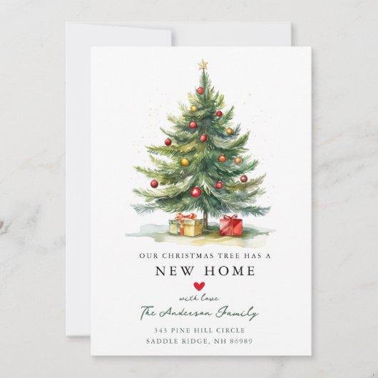 クリスマスツリー新しいホームムービング 案内状 (正面)
