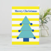クリスマスツリー明るいカラフルグリーティングカード シーズンカード (スタンド正面)