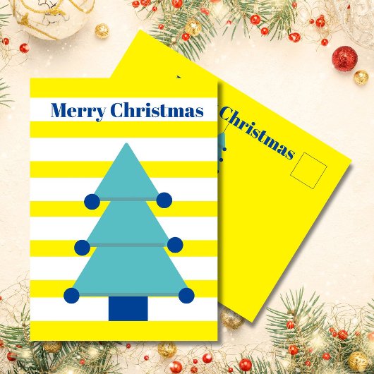 クリスマスツリー明るいグリーティカラフルングポストカード ポストカード