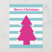 クリスマスツリー明るいピンクのグリーティングポストカード ポストカード (正面)