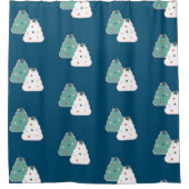 クリスマスツリー曇りクッキー任意の色を追加 シャワーカーテン (正面)