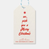 クリスマスツリー書道 |ファミリ名 ギフトタグ (正面)