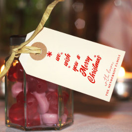 クリスマスツリー書道 |ファミリ名 ギフトタグ