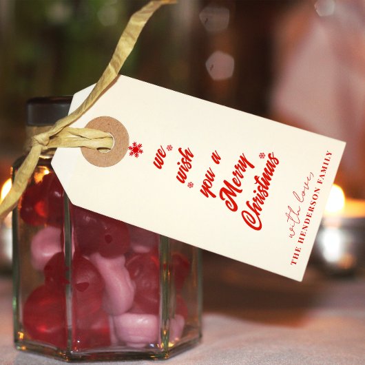 クリスマスツリー書道 |ファミリ名 ギフトタグ