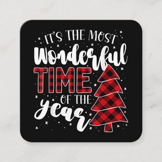 クリスマスツリー最も素晴らしい時期 スクエア名刺 (正面)