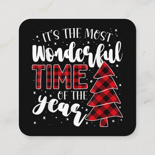 クリスマスツリー最も素晴らしい時期 スクエア名刺 (裏面)