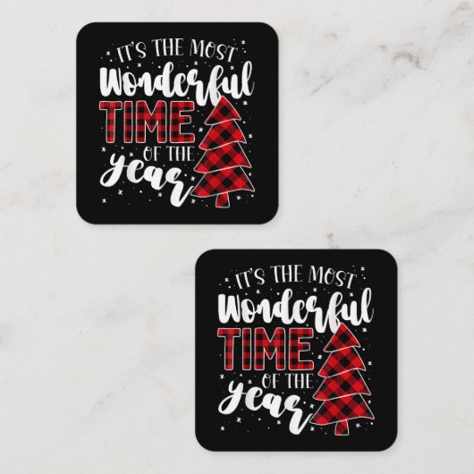 クリスマスツリー最も素晴らしい時期 スクエア名刺 (正面/裏面)