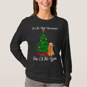 クリスマスツリー最も素晴らしい時間ゴールデンリトリーブ Tシャツ