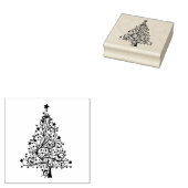 クリスマスツリー木製ブロック装着ゴムスタンプ ラバースタンプ (押印)