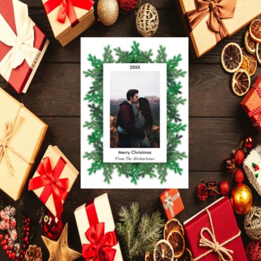 クリスマスツリー枝写真磁気カード