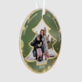 クリスマスツリー枠カスタム付きフォト両面 オーナメント (正面)