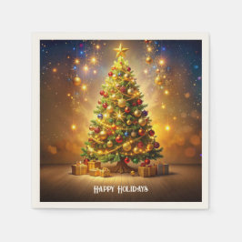クリスマスツリー柄 ナプキン スタンダードカクテルナプキン
