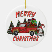 クリスマスツリー格言トラックフェイクグリッター セラミックオーナメント (裏面)