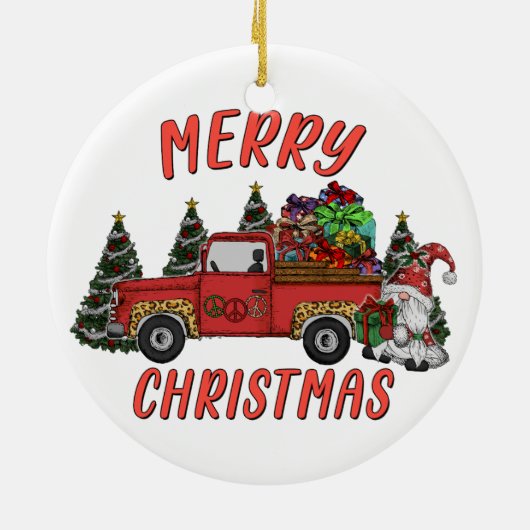 クリスマスツリー格言トラックフェイクグリッター セラミックオーナメント (裏面)