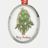 クリスマスツリー楕円オーナメント メタルオーナメント (左)