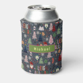 クリスマスツリー模様そり一日中 缶クーラー (缶裏面)