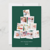 クリスマスツリー正方形フォトギャラリー長いメッセージ シーズンカード (正面)