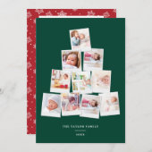 クリスマスツリー正方形フォトギャラリー長いメッセージ シーズンカード (正面/裏面)