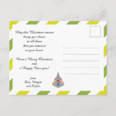 🎄クリスマスツリー民俗緑の休日はがき シーズンポストカード (裏面)