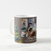 クリスマスツリー水彩家族6フォトコラージュ コーヒーマグカップ (正面左)